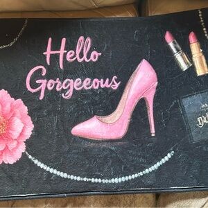 Hello Gorgeous Pink High Heel Accent Mat - Fashionable Home Decor